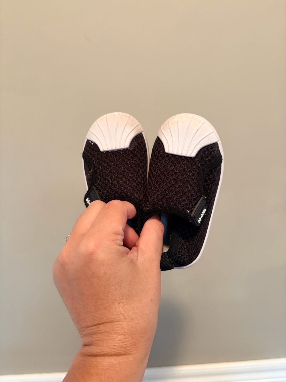 Baby Slip-On Mesh Walkers in Black and White